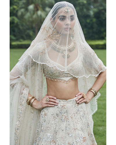 The Savannah Tulle Snow Lehenga Set