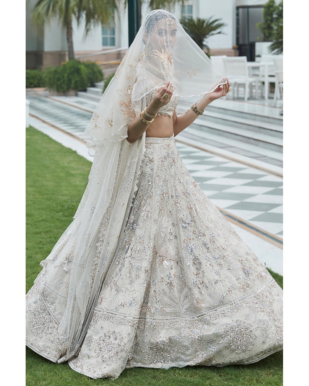 The Savannah Tulle Snow Lehenga Set