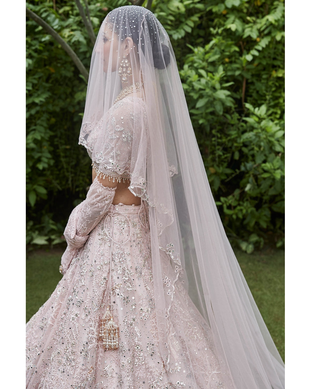 The Silent Garden Tulle Japanese Pink Lehenga Set