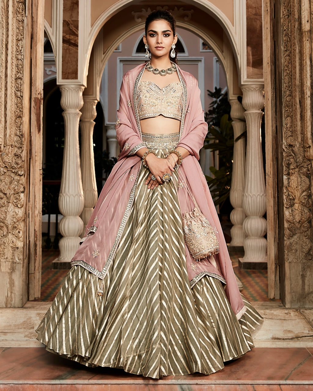 The Earthen Rose Lehenga Woven Set