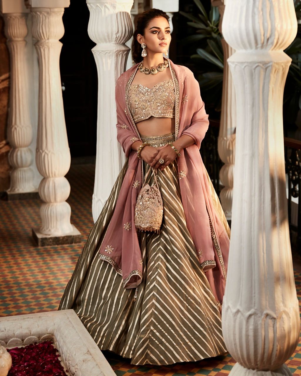 The Earthen Rose Lehenga Woven Set