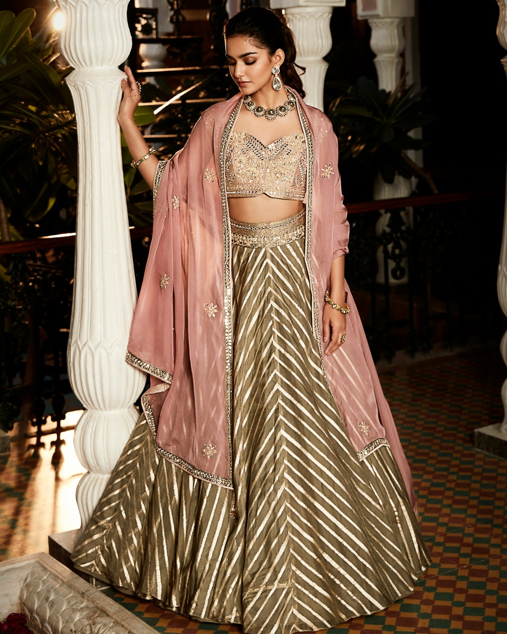 The Earthen Rose Lehenga Woven Set