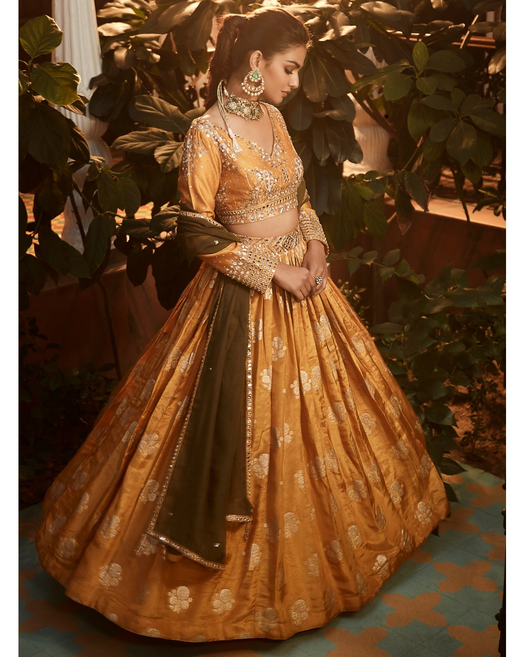 The Old Indian Haldi Lehenga Set