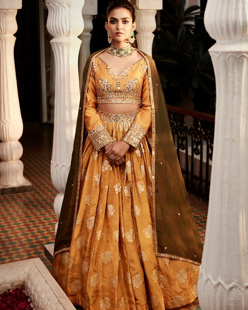 The Old Indian Haldi Lehenga Set