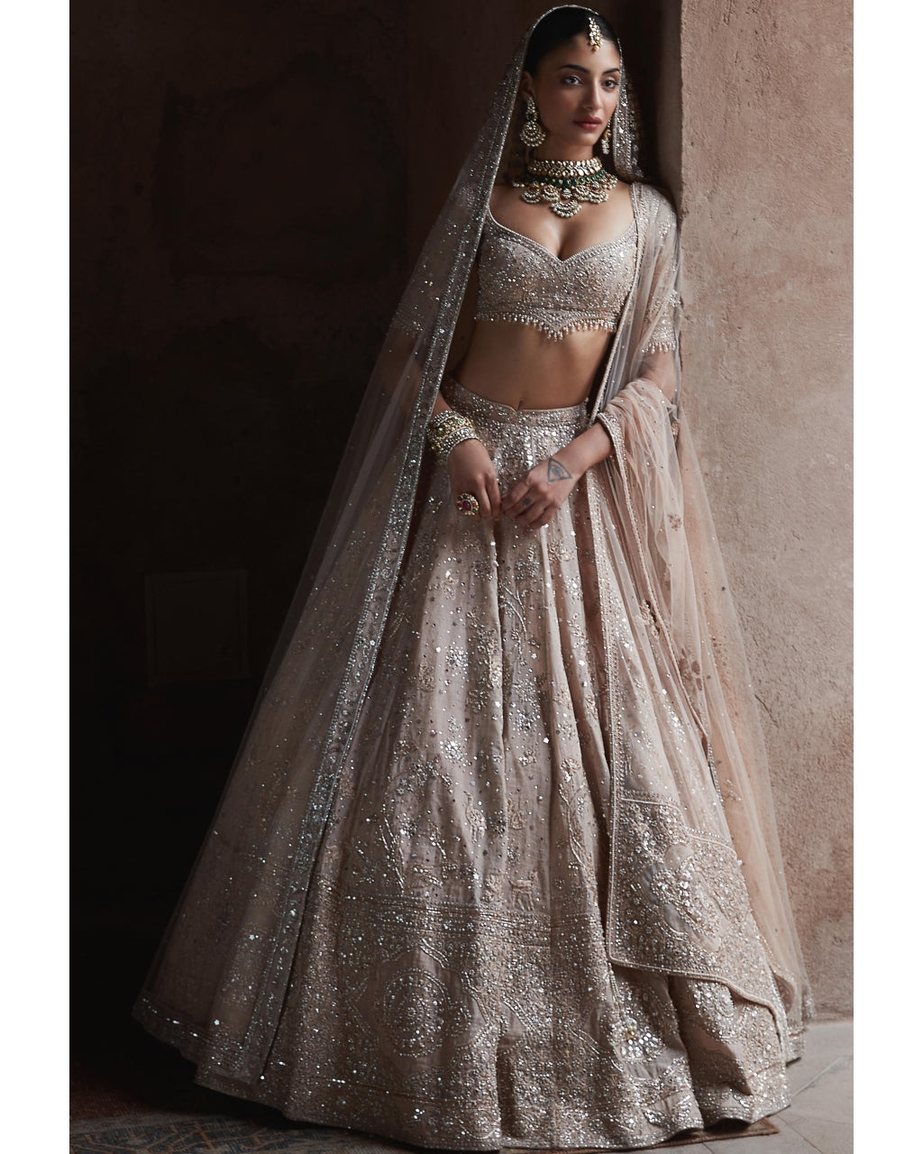 The Tarnished Peach Masai Landscape Lehenga Set