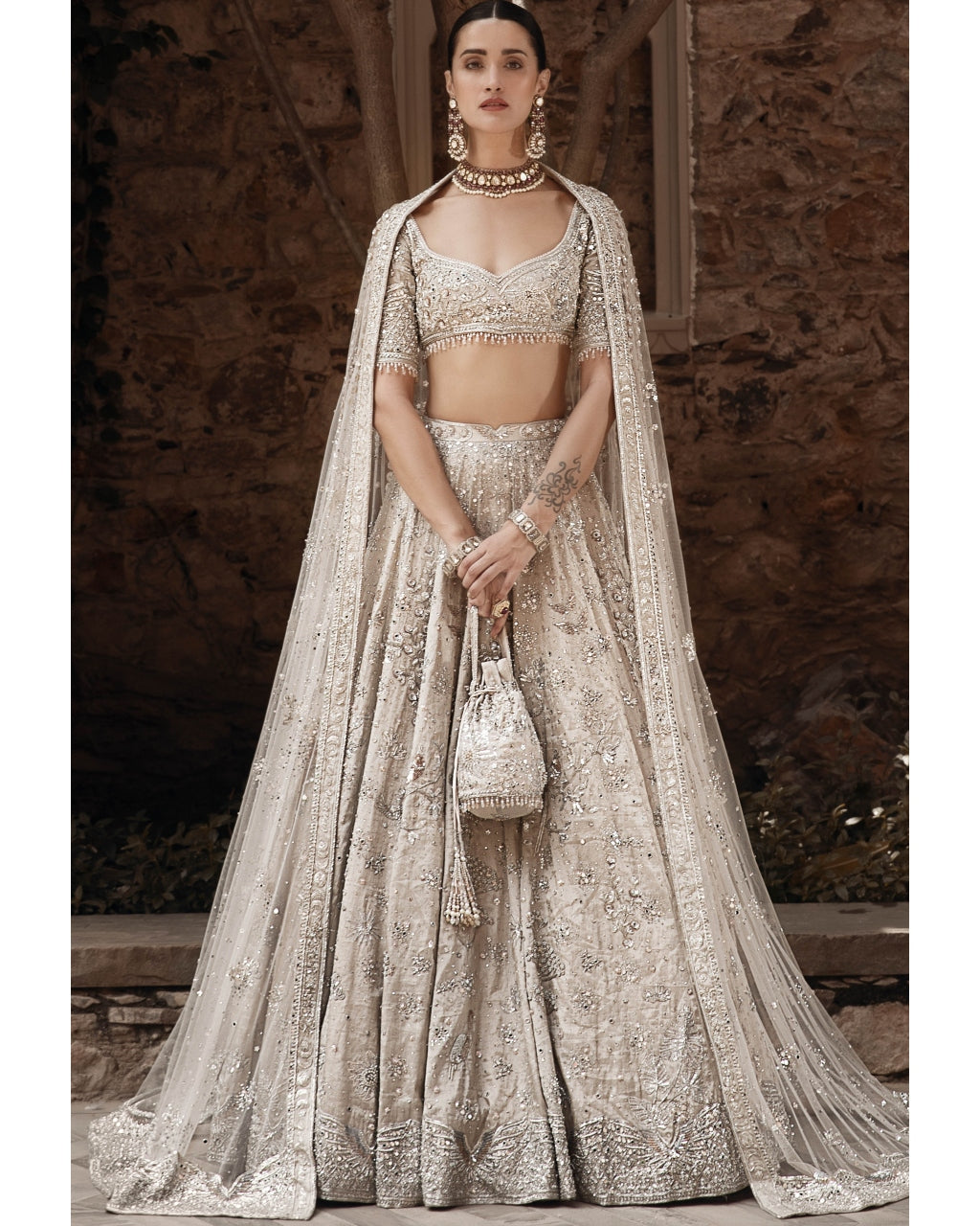 The Silver Needle Winged Glory Lehenga Set