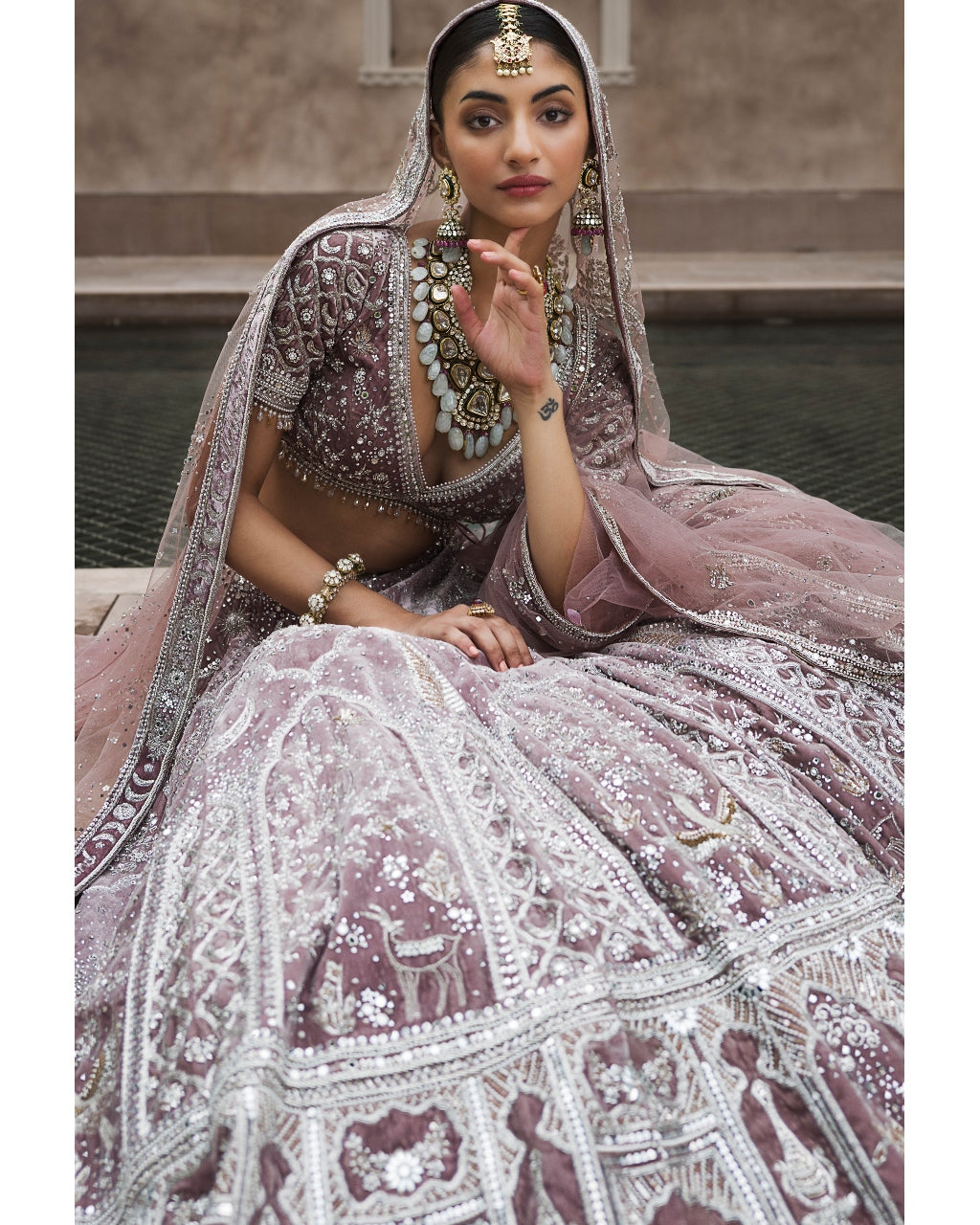 The French Rose Masai Trinity Lehenga Set