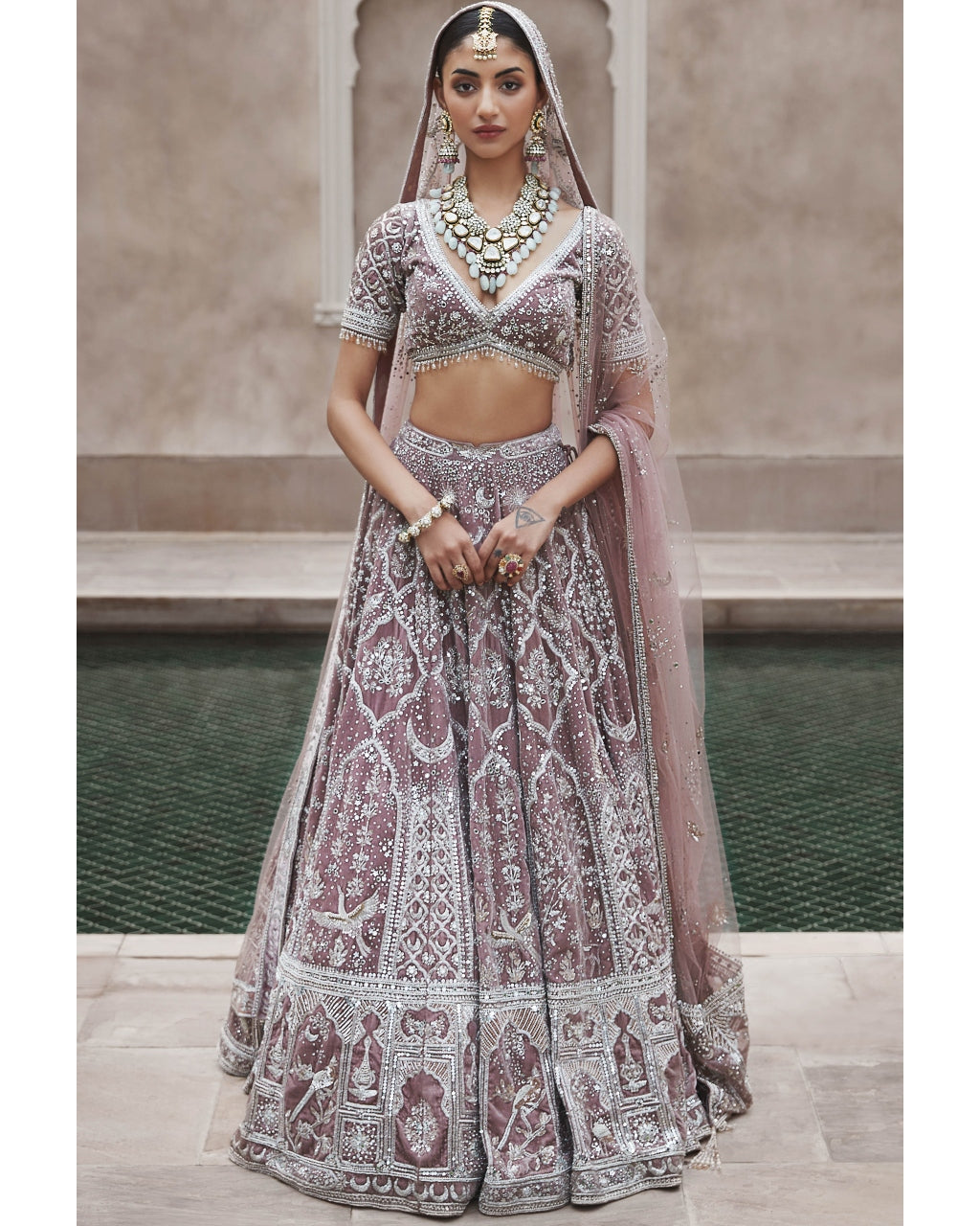 The French Rose Masai Trinity Lehenga Set