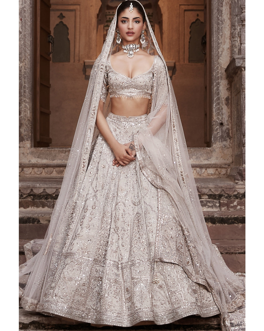 The Silver Needle Holy Trinity Lehenga Set