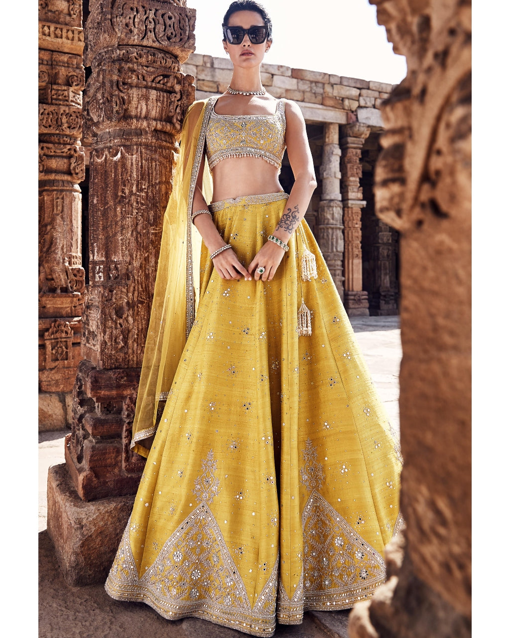 The Royal Pyramid Turmeric Lehenga Set