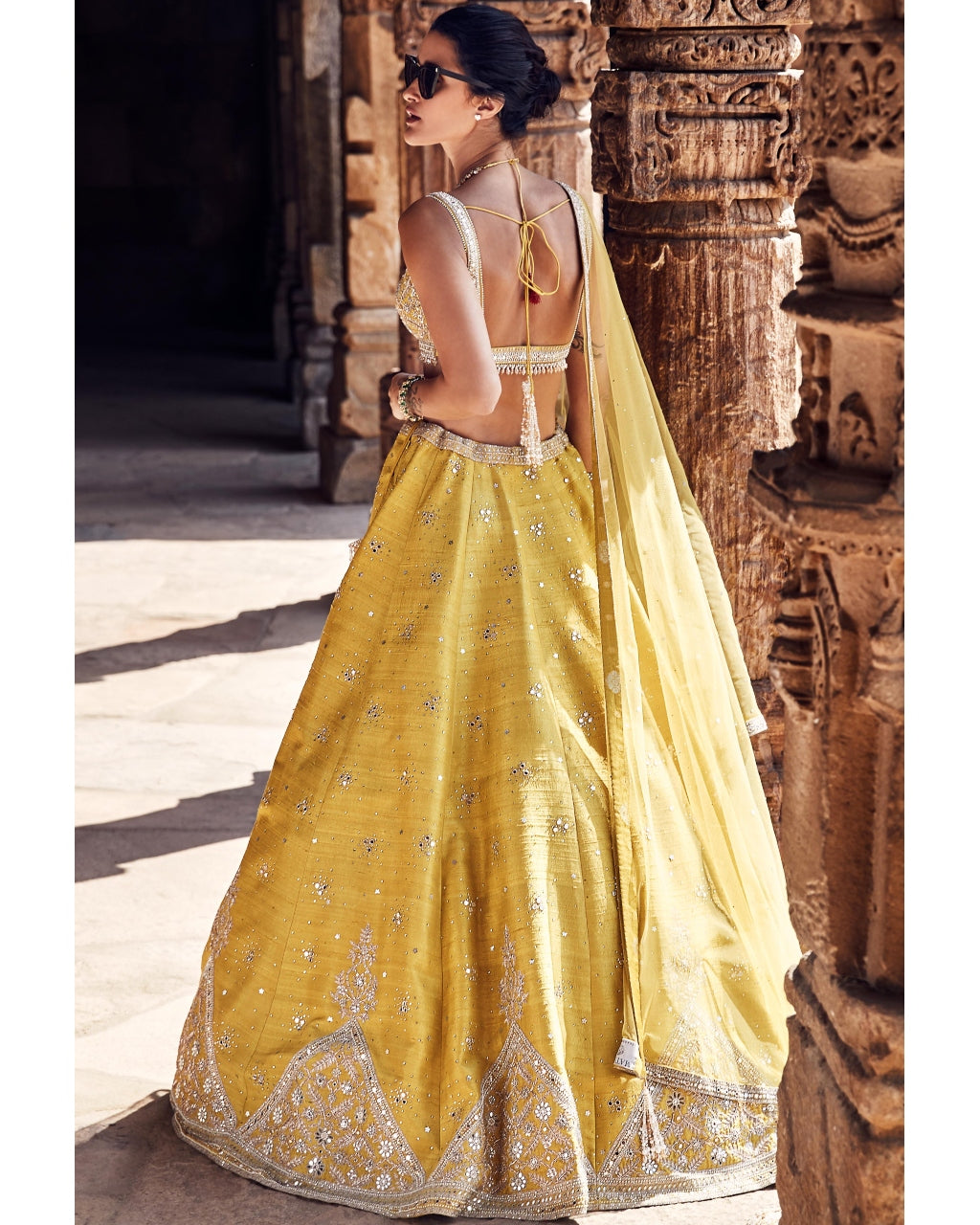 The Royal Pyramid Turmeric Lehenga Set