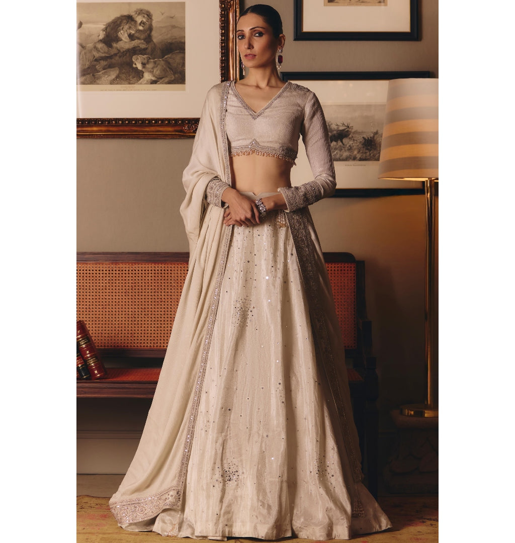 The Silver Needle Saadgi Lehenga Set