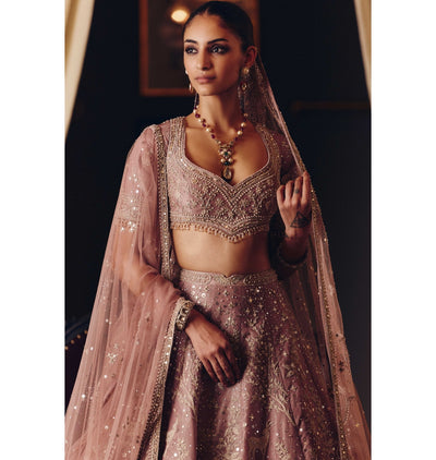 The Tara Lehenga in Tissue Set