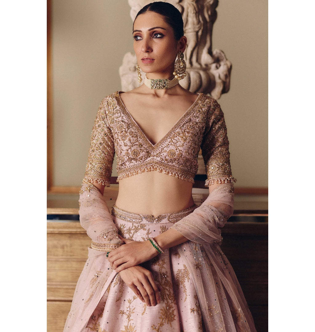 The Sona Kora Gulabi Lehenga Set