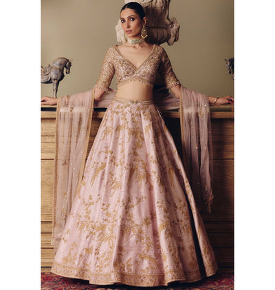 The Sona Kora Gulabi Lehenga Set