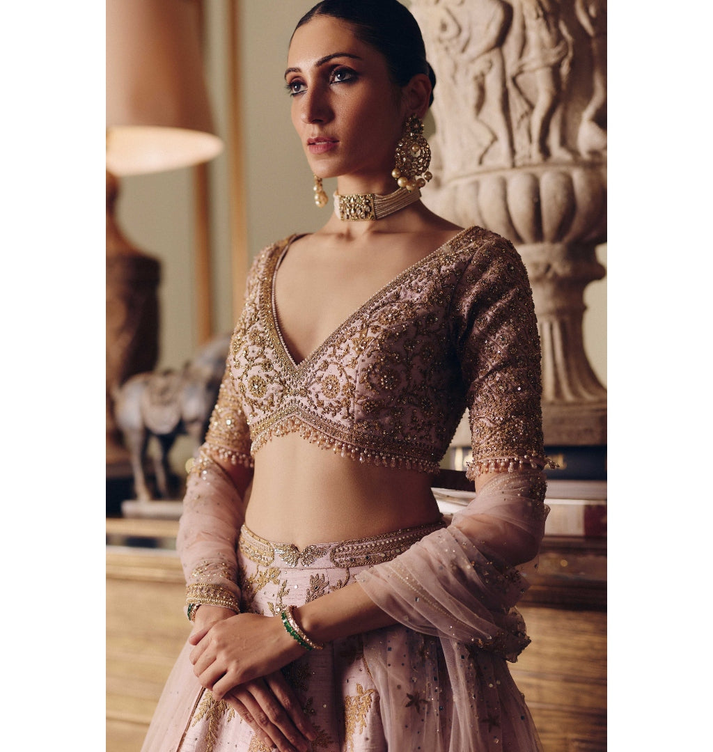 The Sona Kora Gulabi Lehenga Set