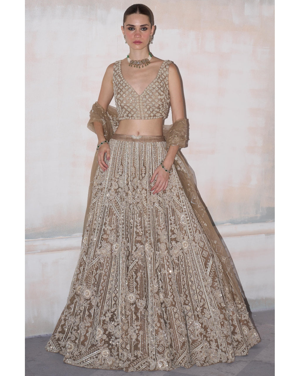 The Eden Pearl Limestone Lehenga Set