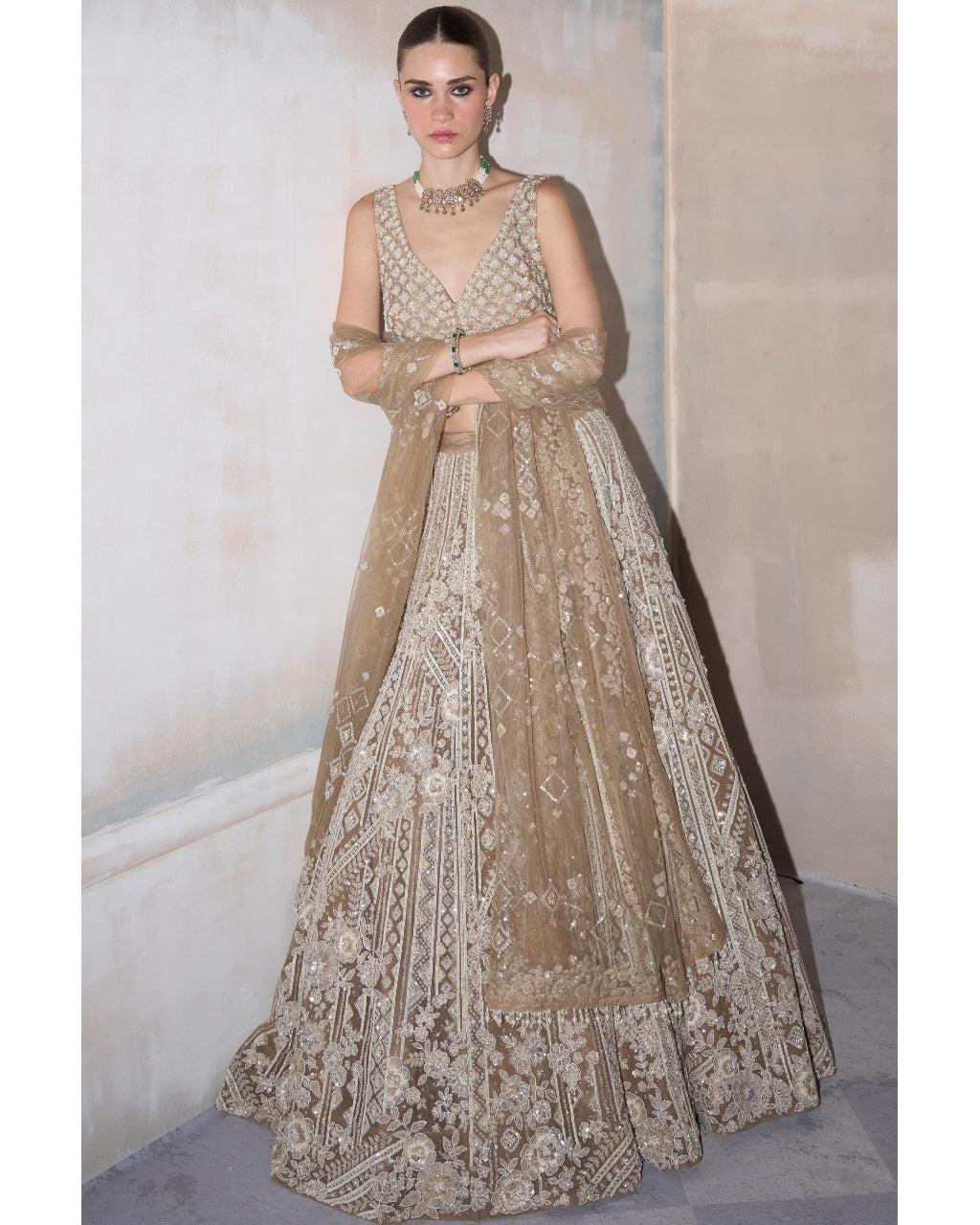 The Eden Pearl Limestone Lehenga Set