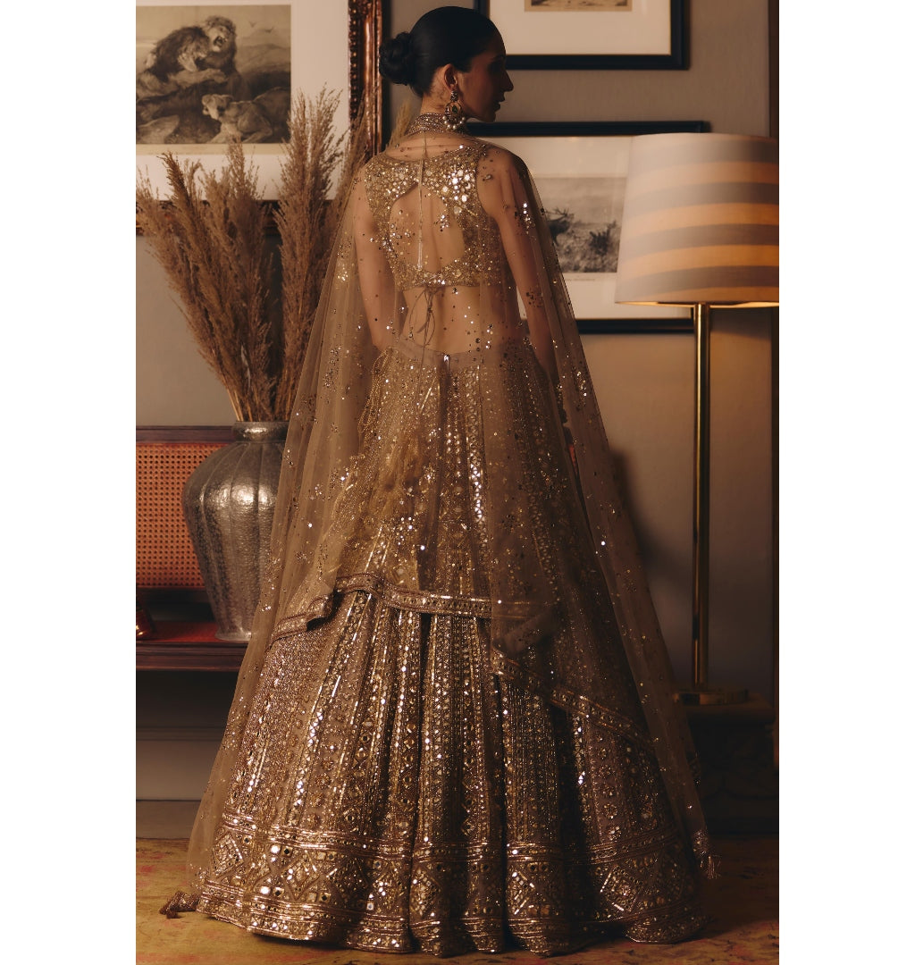 The Sheeshraag Toasted Gold Lehenga Set