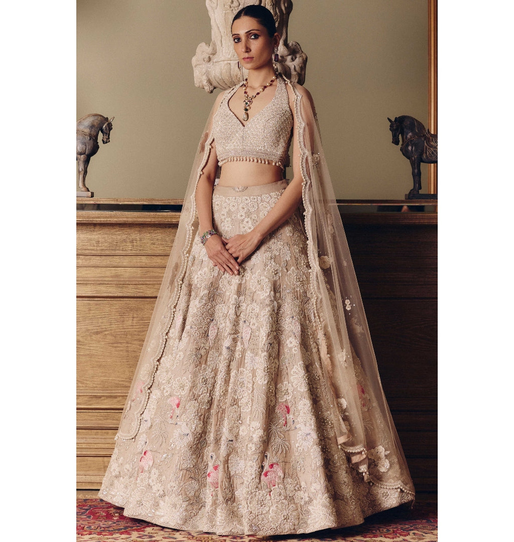 Flamingos of the Wild Lehenga Set