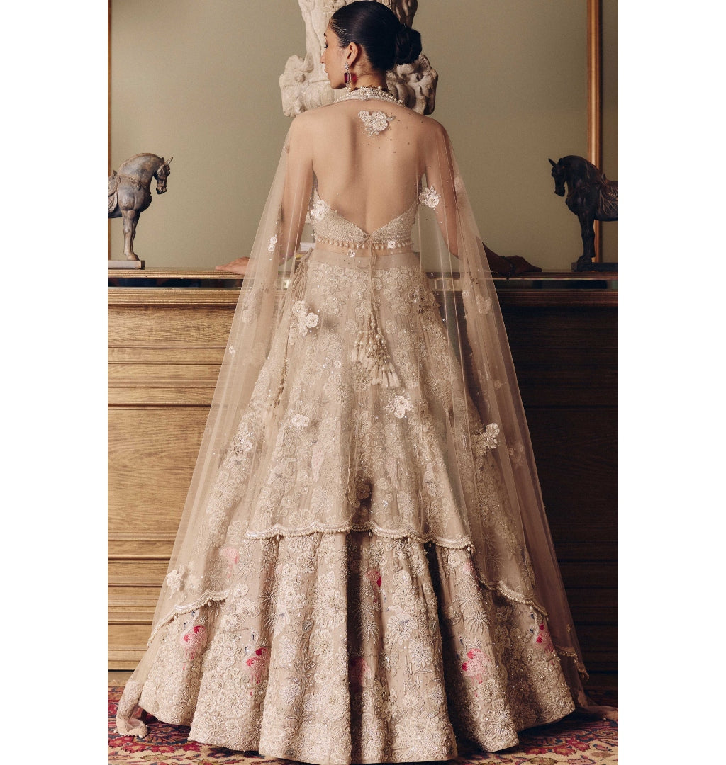 Flamingos of the Wild Lehenga Set