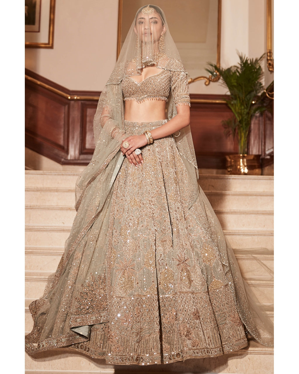 The Royal Lotus Pond Jade Lehenga Set
