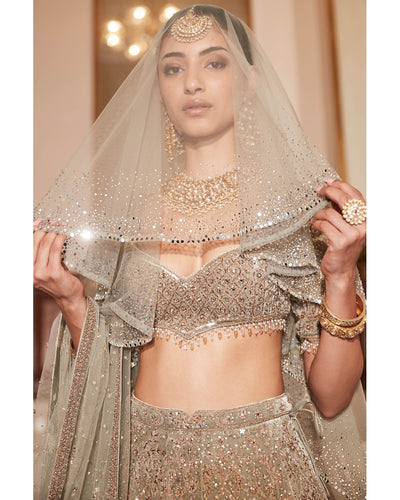 The Royal Lotus Pond Jade Lehenga Set