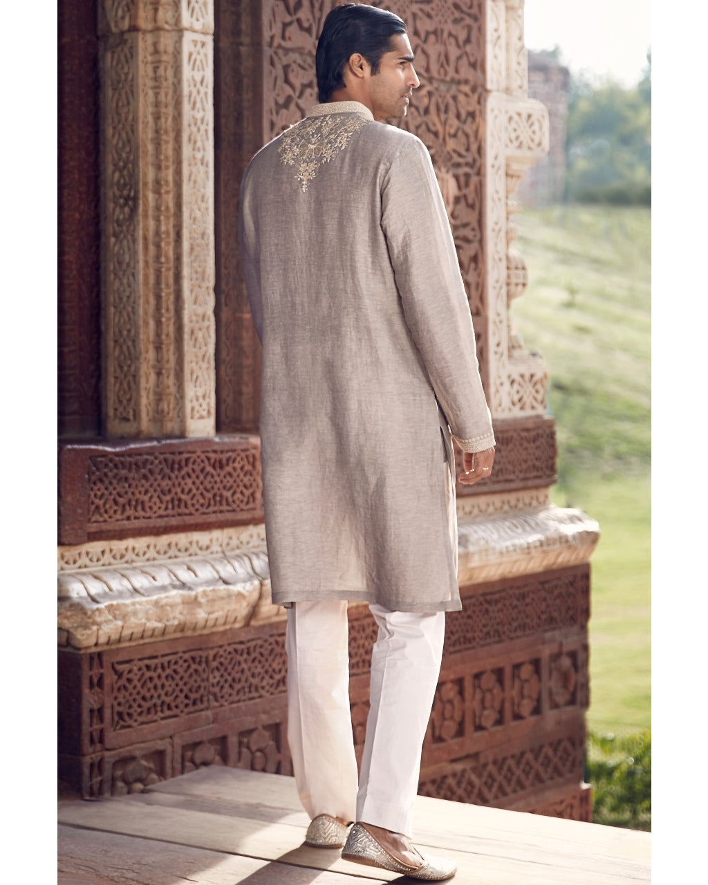 The Scottish Grey Sona Patti Kurta Set