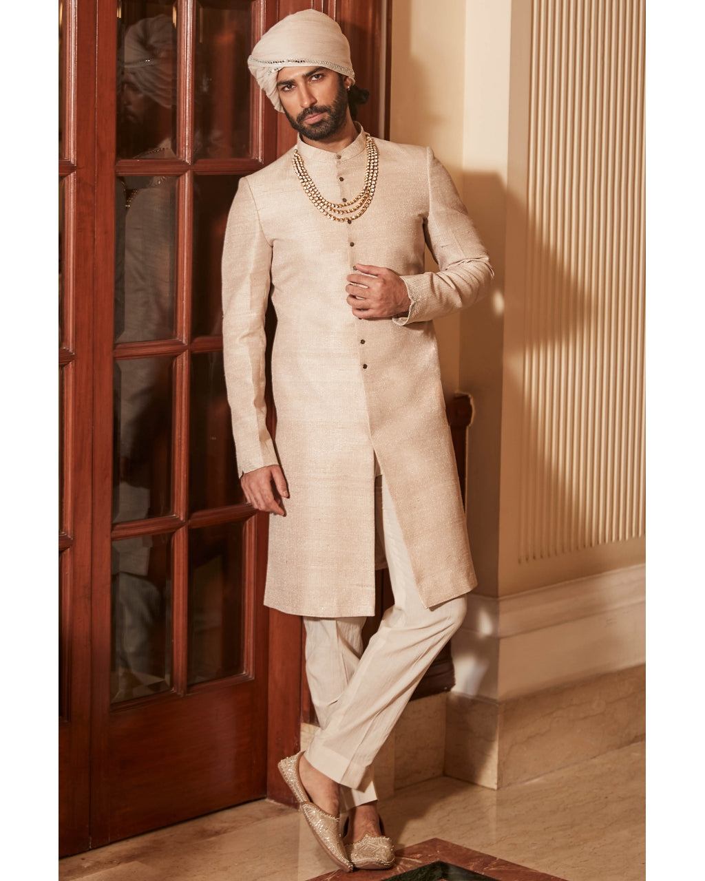 The Vintage Royal Ivory Sherwani Set