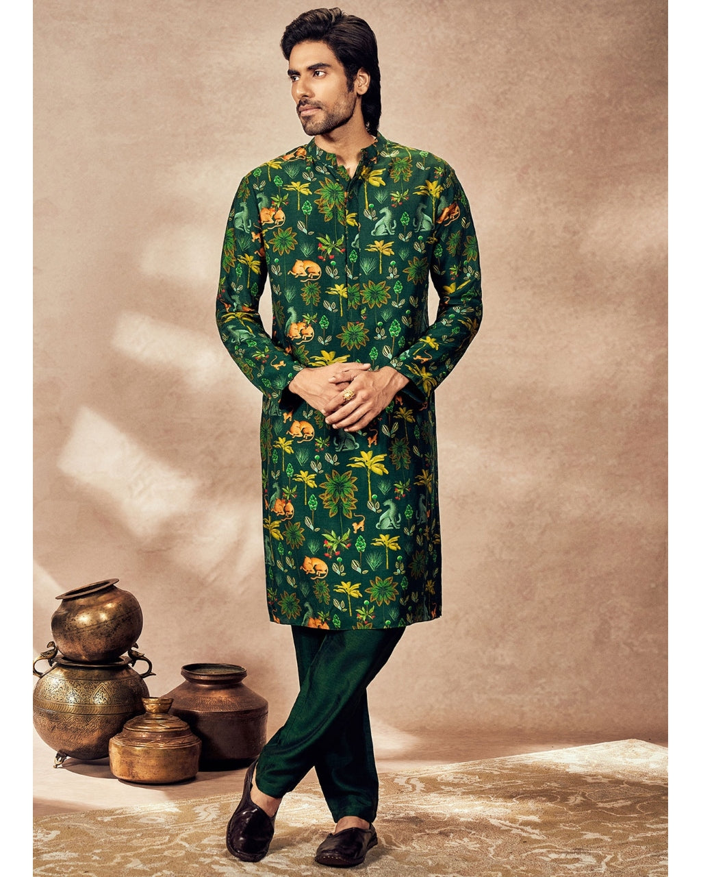 Green Tropical Rhapsody Kurta Set