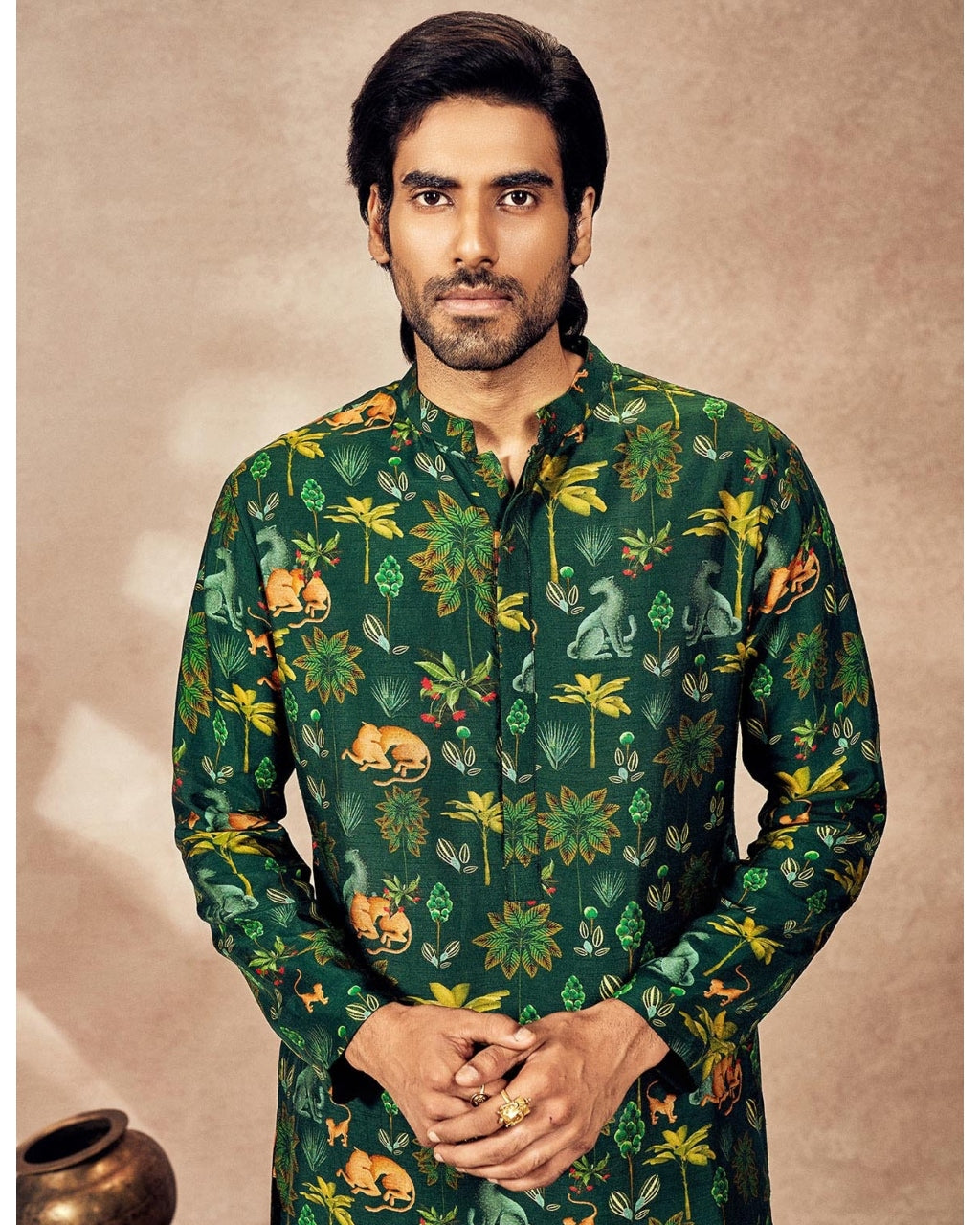 Green Tropical Rhapsody Kurta Set