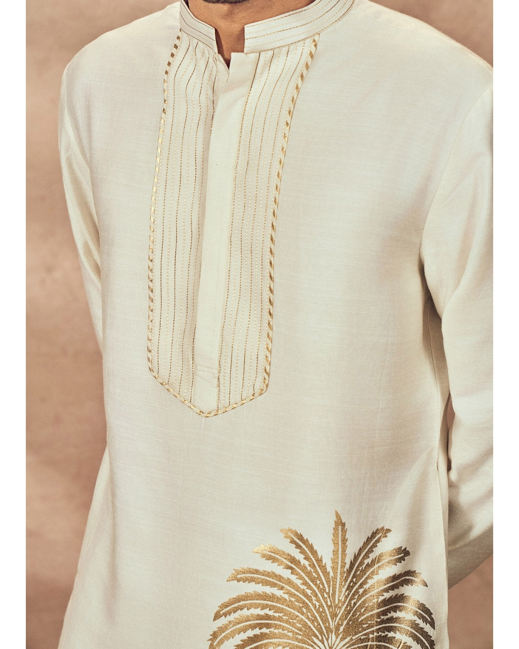 Ivory Palm Blooms Kurta