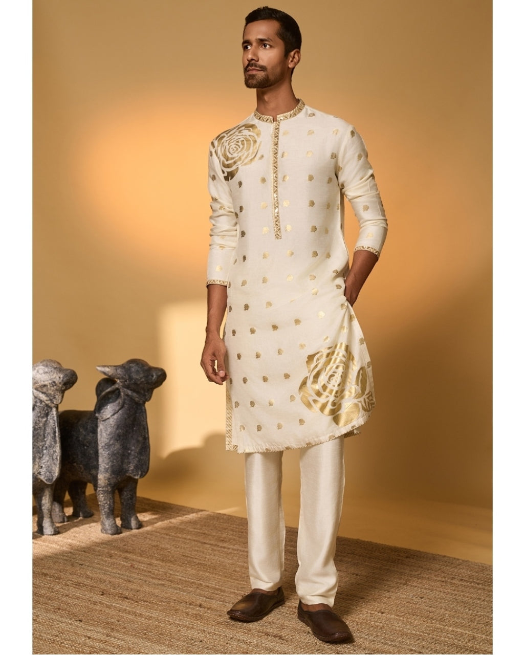 Ivory Rose Blush Kurta