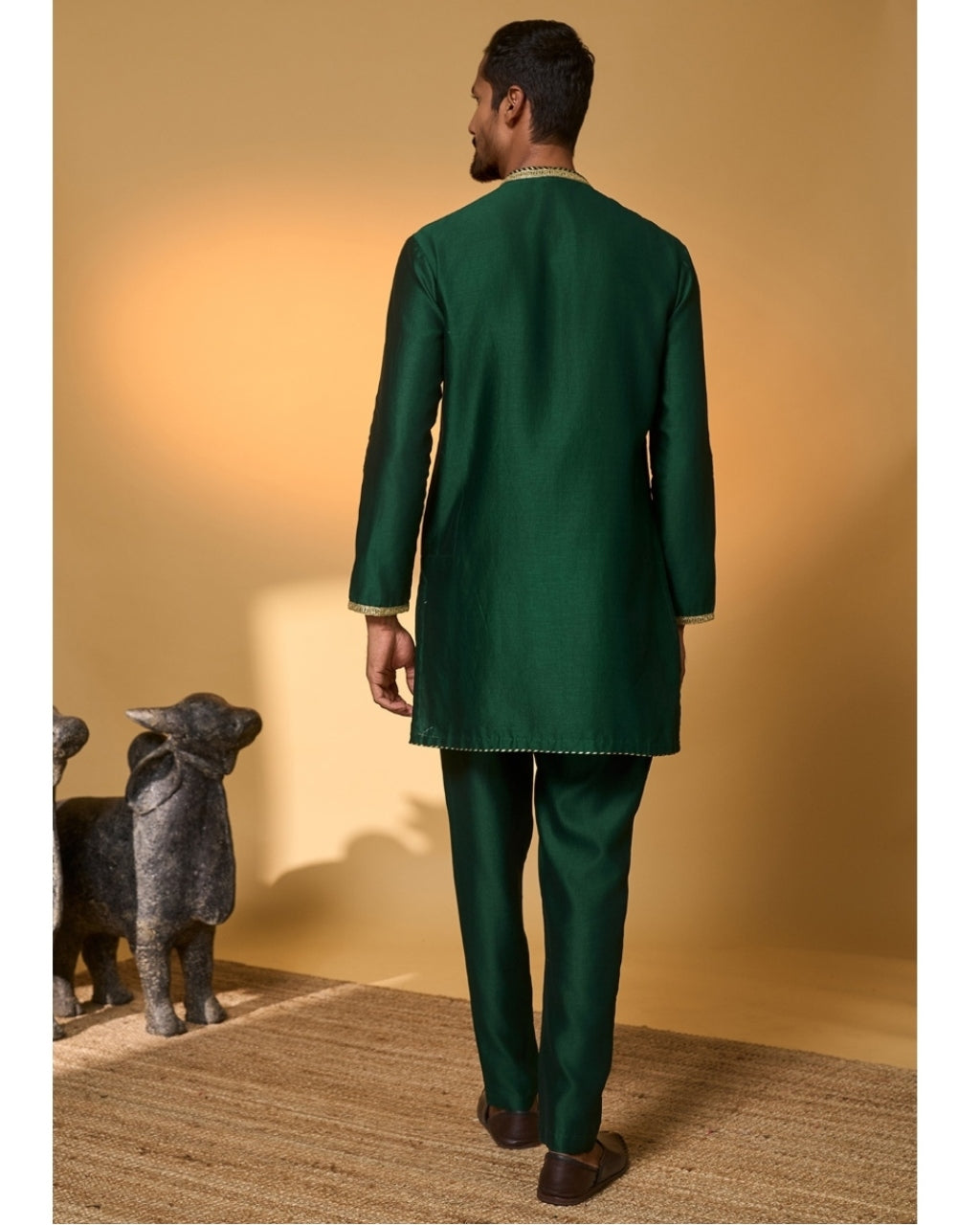 Green Tropical Nandi Kurta Set