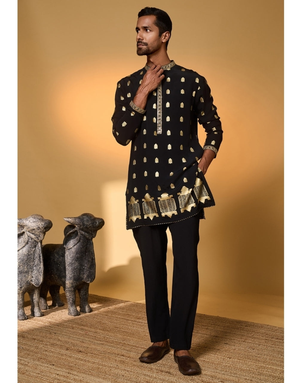 Black Turtle Tale Kurta Set