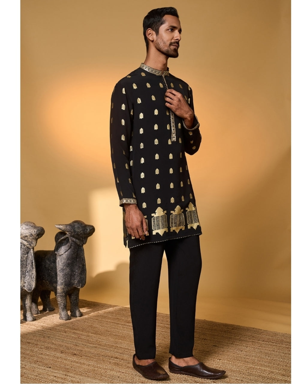 Black Turtle Tale Kurta Set