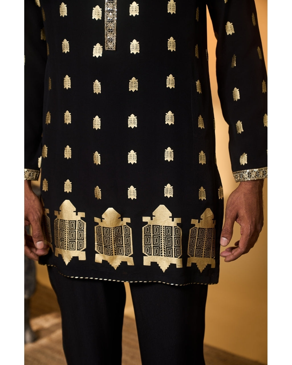 Black Turtle Tale Kurta Set