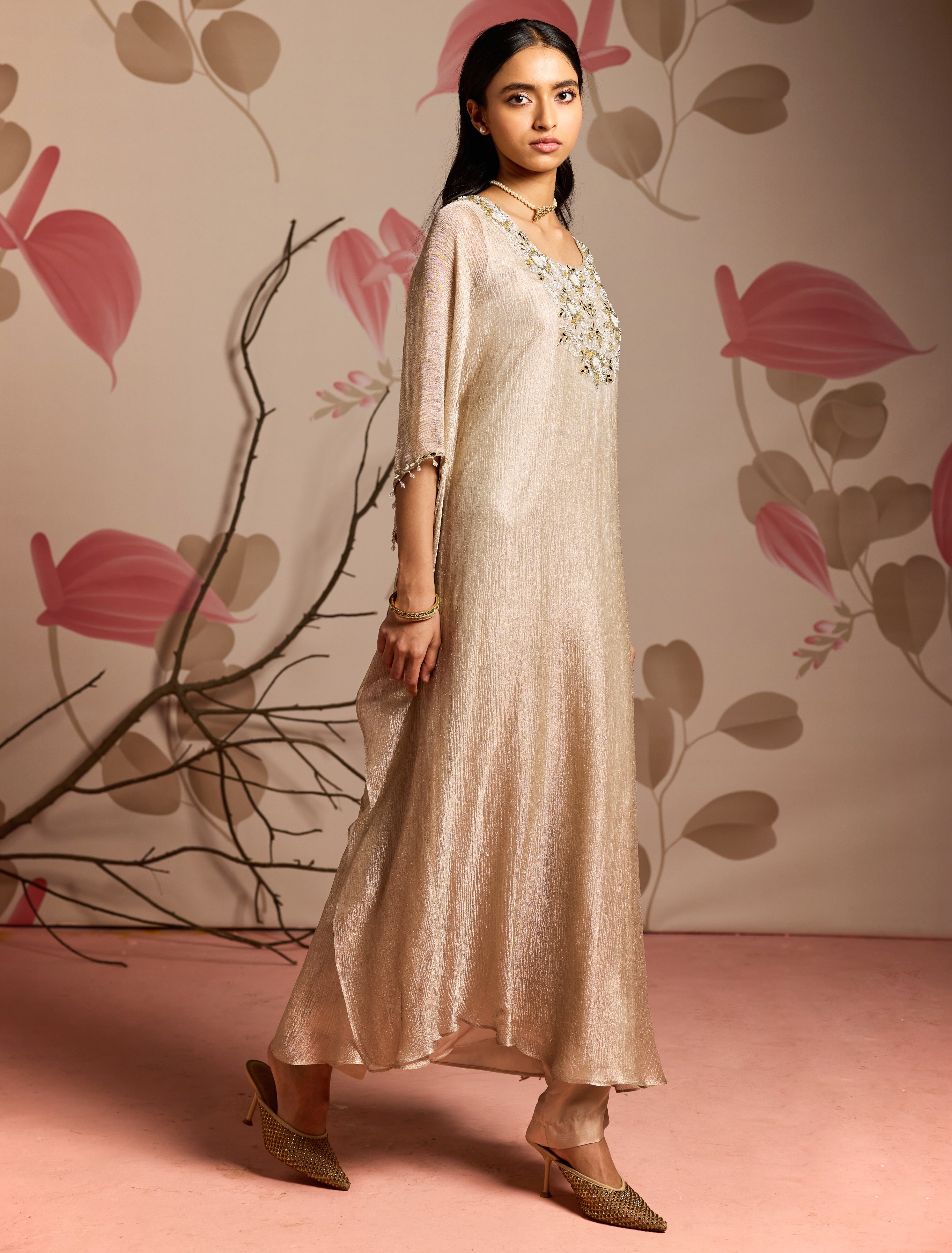 Golden Shower Kaftan Set