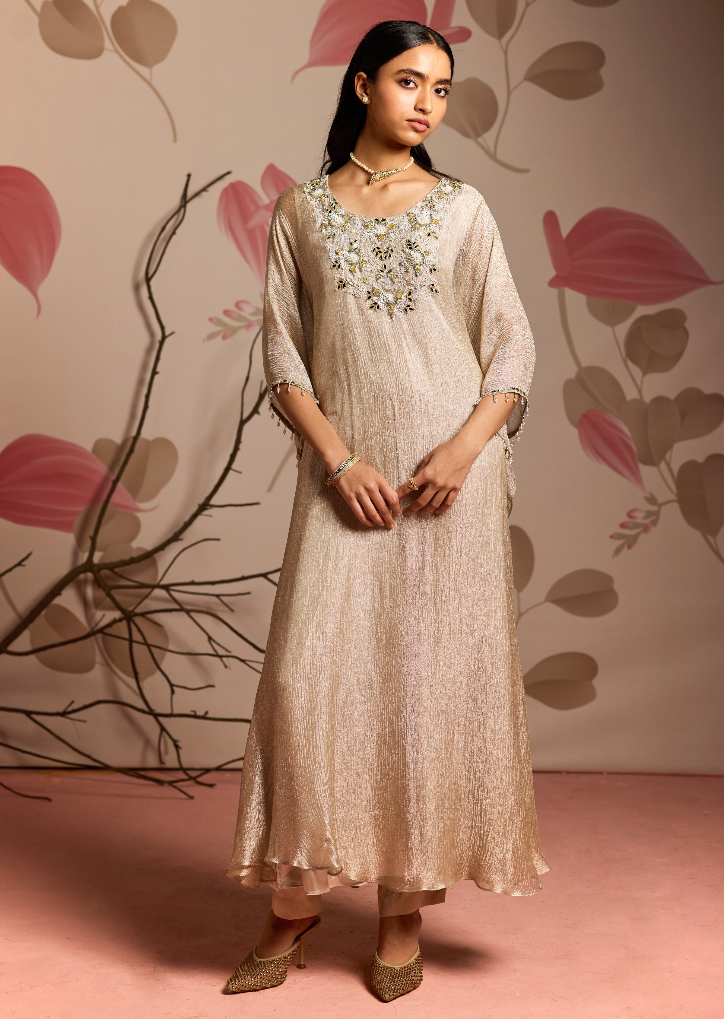 Golden Shower Kaftan Set