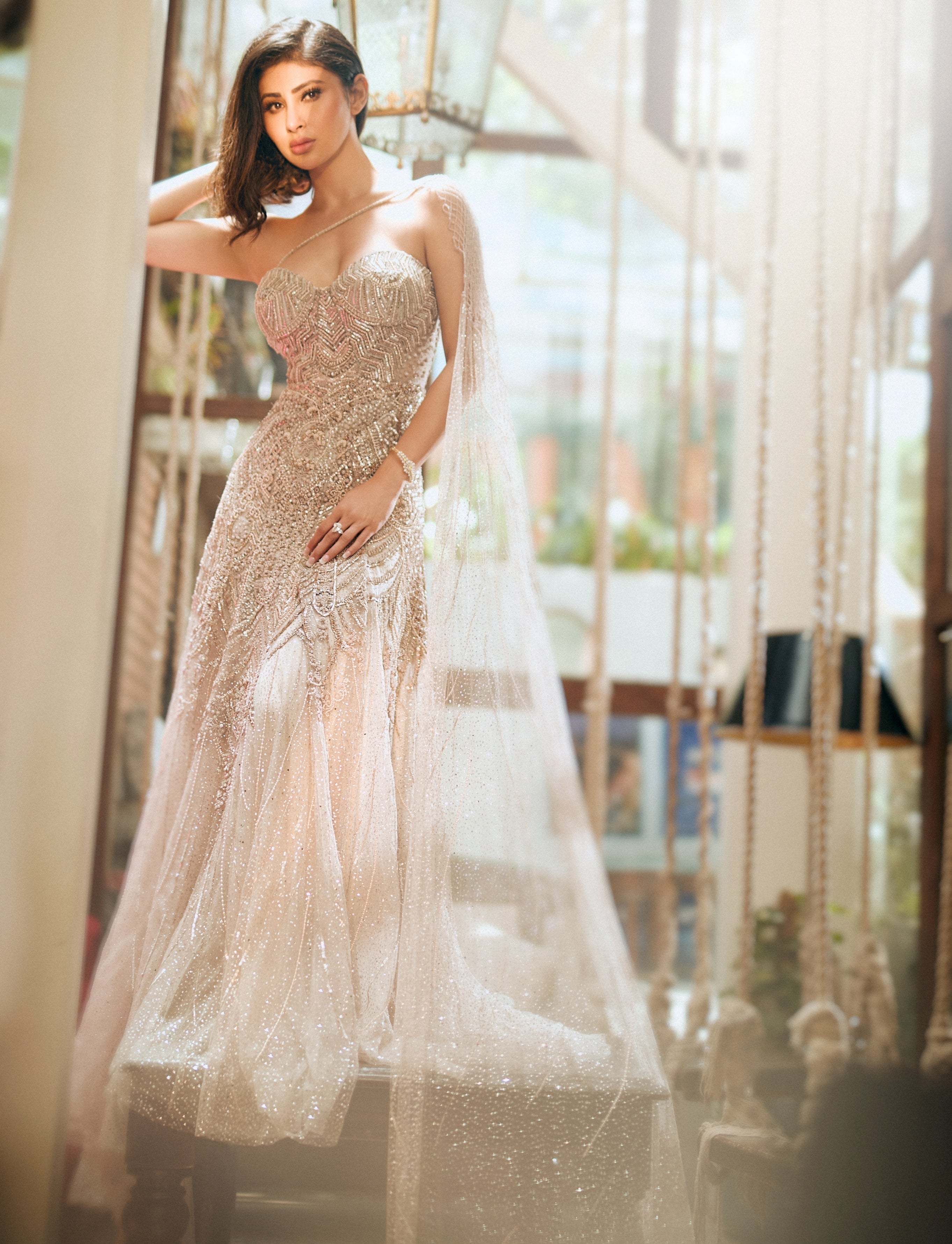 Penelope Shimmer Tulle Bustier Gown