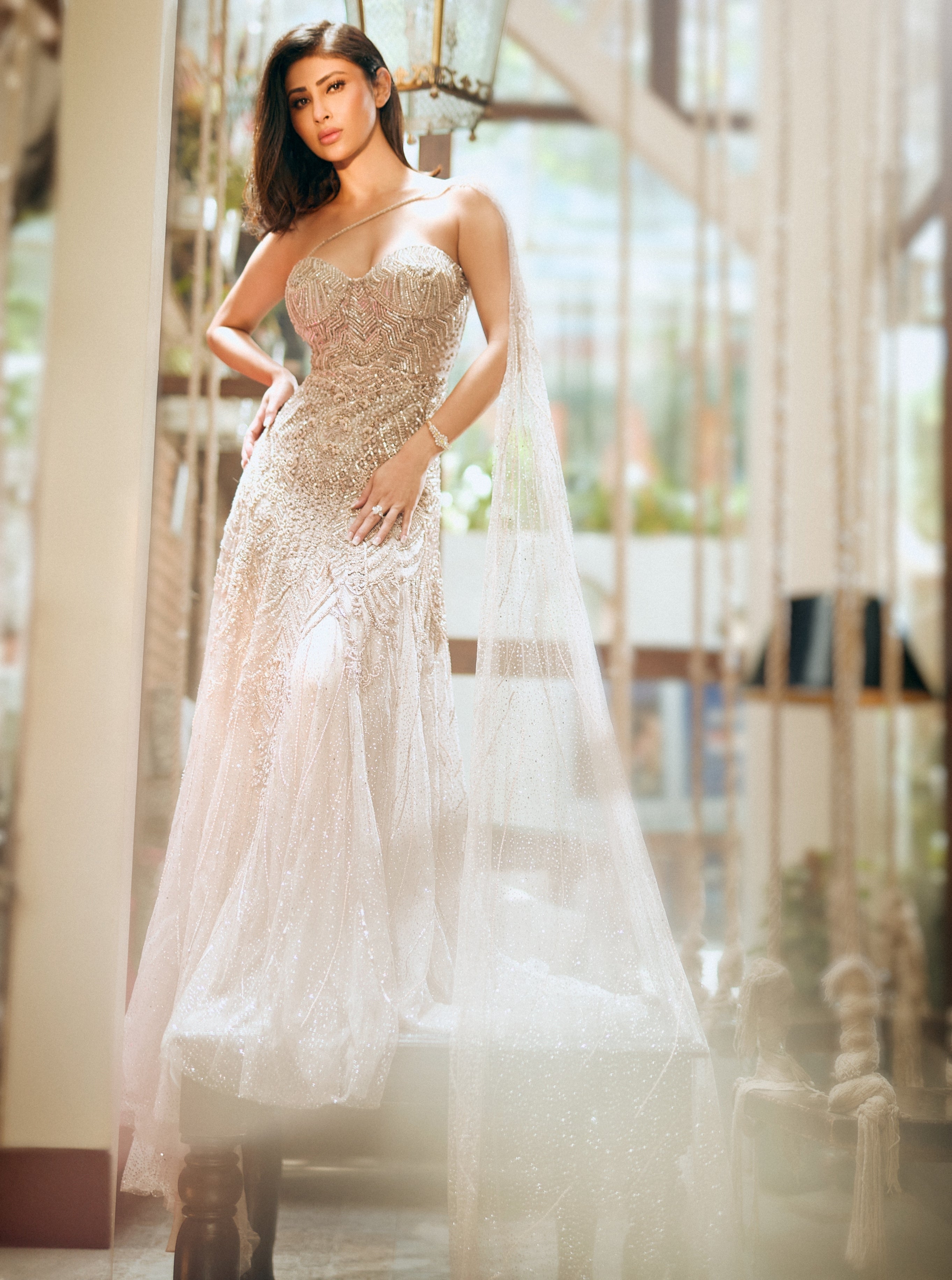 Penelope Shimmer Tulle Bustier Gown