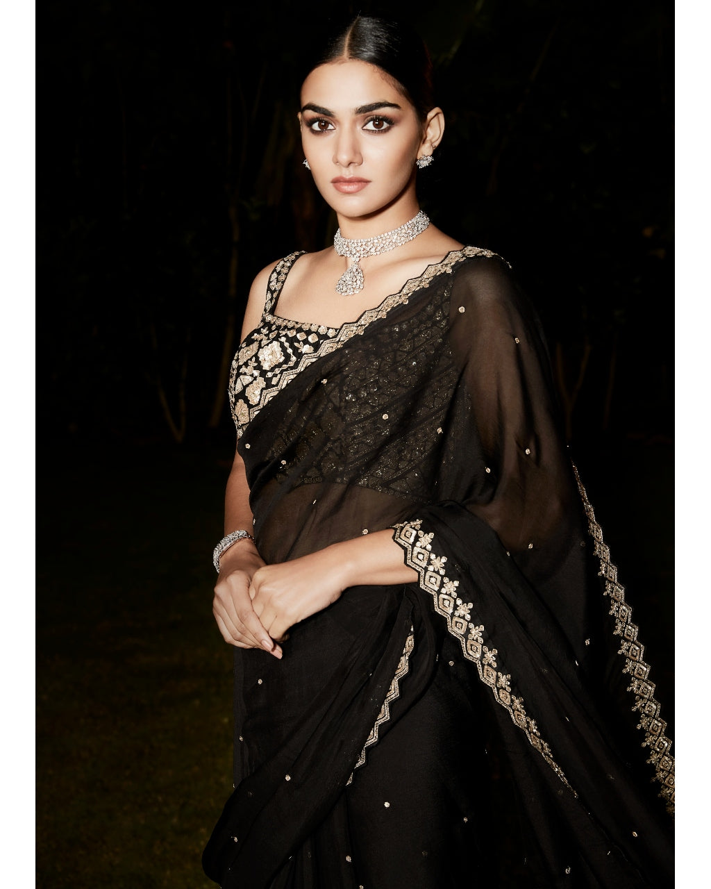 The Royal Noir Sari