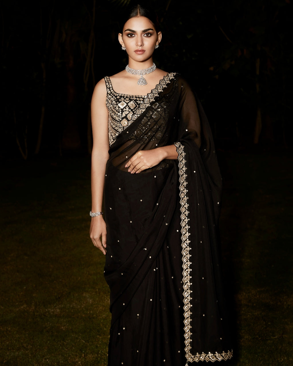 The Royal Noir Sari