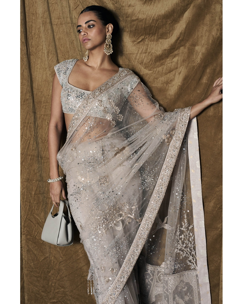 The Midnight Masai Tulle Sari