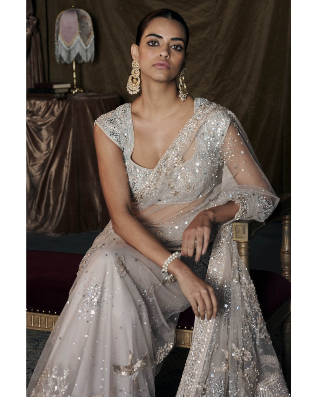 The Midnight Masai Tulle Sari