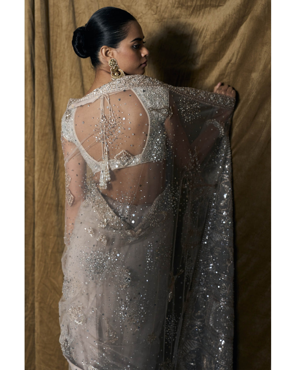 The Midnight Masai Tulle Sari