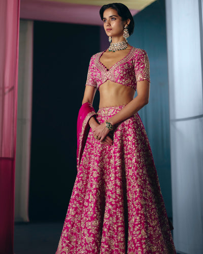 Pink Shloka Lehenga Set