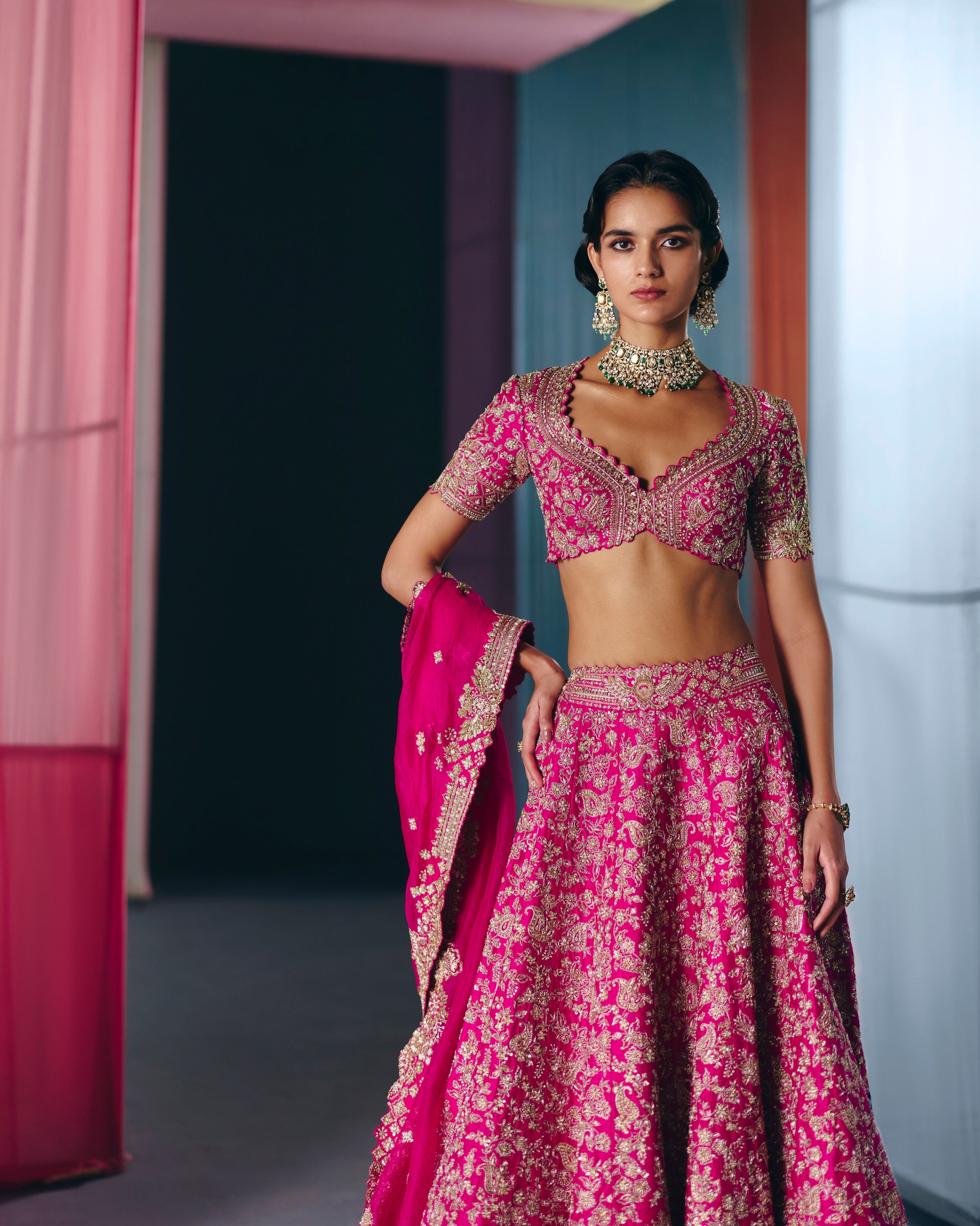 Pink Shloka Lehenga Set