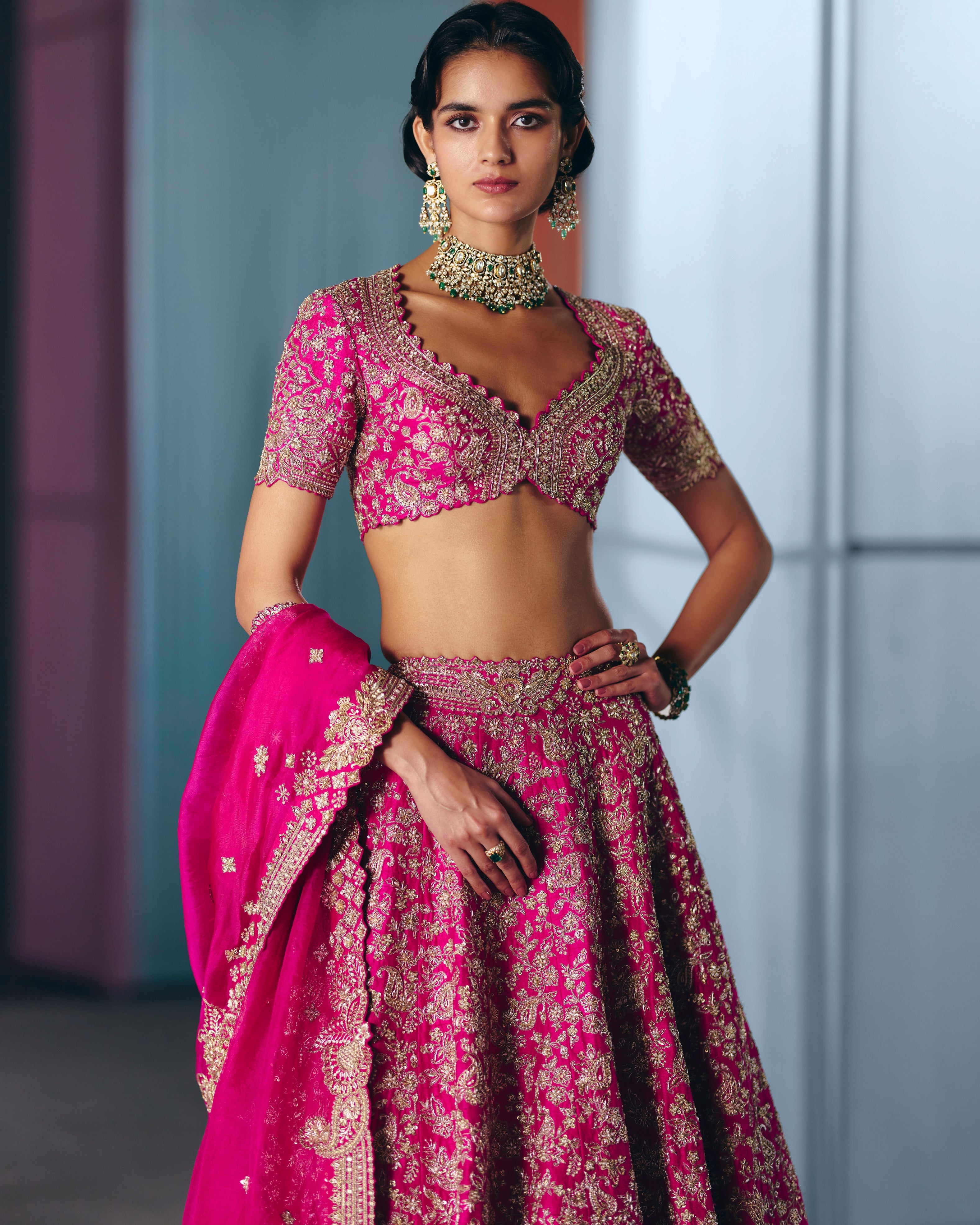 Pink Shloka Lehenga Set