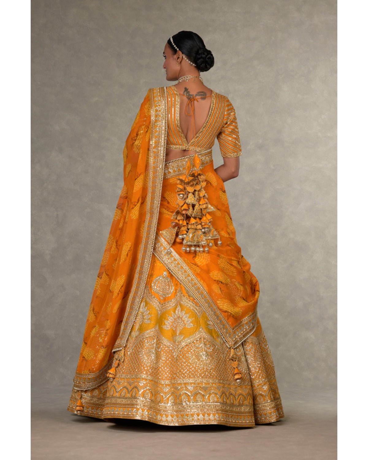 Rust Narangi-Bagh Lehenga Set